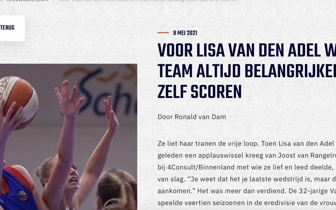 “VOOR LISA VAN DEN ADEL WAS HET TEAM ALTIJD BELANGRIJKER DAN ZELF SCOREN”