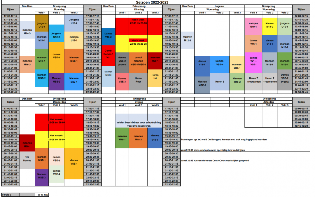 Geen fundamental-trainingen in de week van 22-08 t/m 26-08